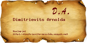 Dimitrievits Arnolda névjegykártya